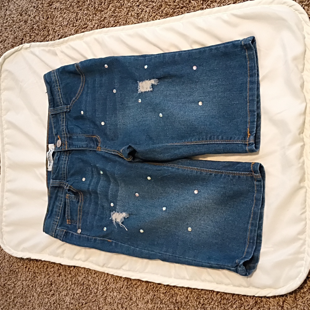 Wallflower Denim Shorts with Sparkle Details